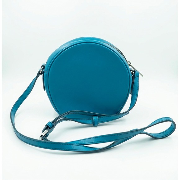 Marc Jacobs Blue Round Crossbody Bag Leather Circle Purse Shoulder 